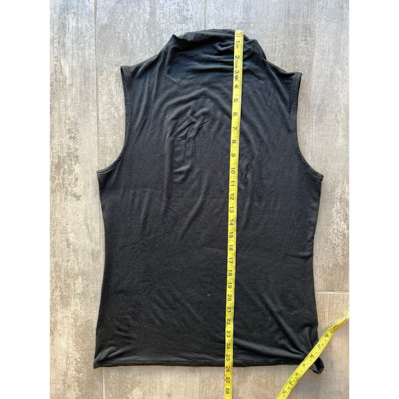 HALOGEN Black Lightweight Stretch Mock Neck Tank Nordstrom Designer Top Chic M - Picture 8 of 8